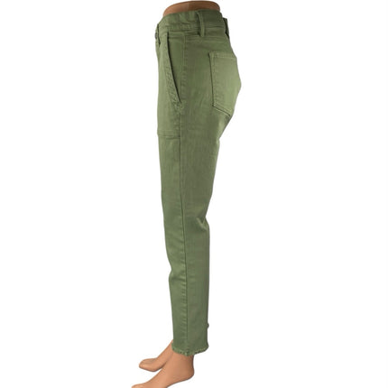 Ann Taylor LOFT Women's Green Mid Rise Skinny Frayed Raw Hem Trousers Pants Sz 2
