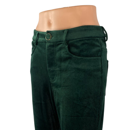 Traffic People Womens Green Corduroy Western Flare Bootcut Trousers Pants Size M