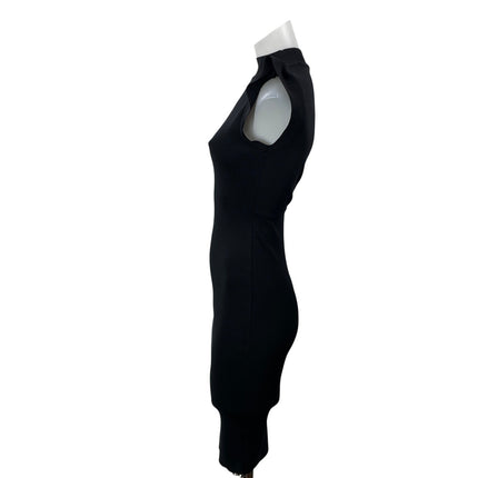 Akira Chicago Black Label Women's Black Sleeveless Ruffles Mini Bodycon Dress S