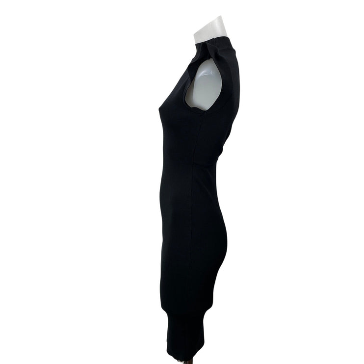 Akira Chicago Black Label Women's Black Sleeveless Ruffles Mini Bodycon Dress S