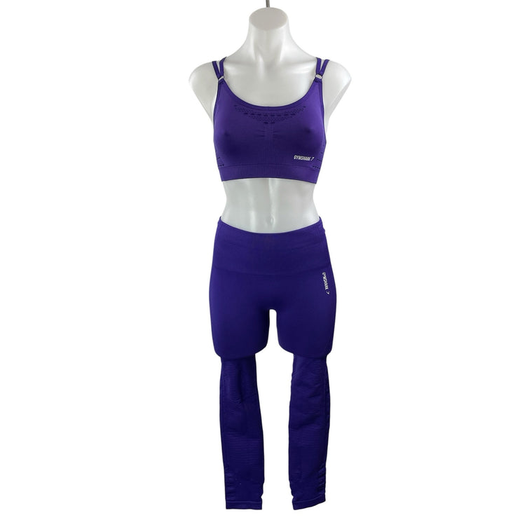 Gymshark Women's Purple Activewear Athletic Sports Bra & Legging Pants Sets Sz S