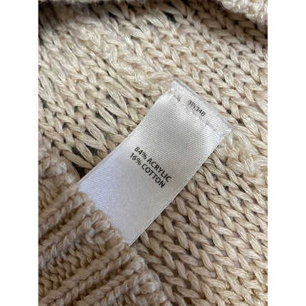 Rubbish Women's Beige Knit Long Sleeve V Neck Button Up Cardigan Sweater Top S
