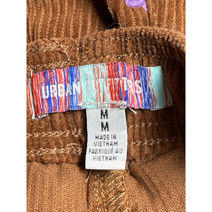 Urban Outfitters Corduroy Floral Embroidered High Rise Straight Trousers Pants M