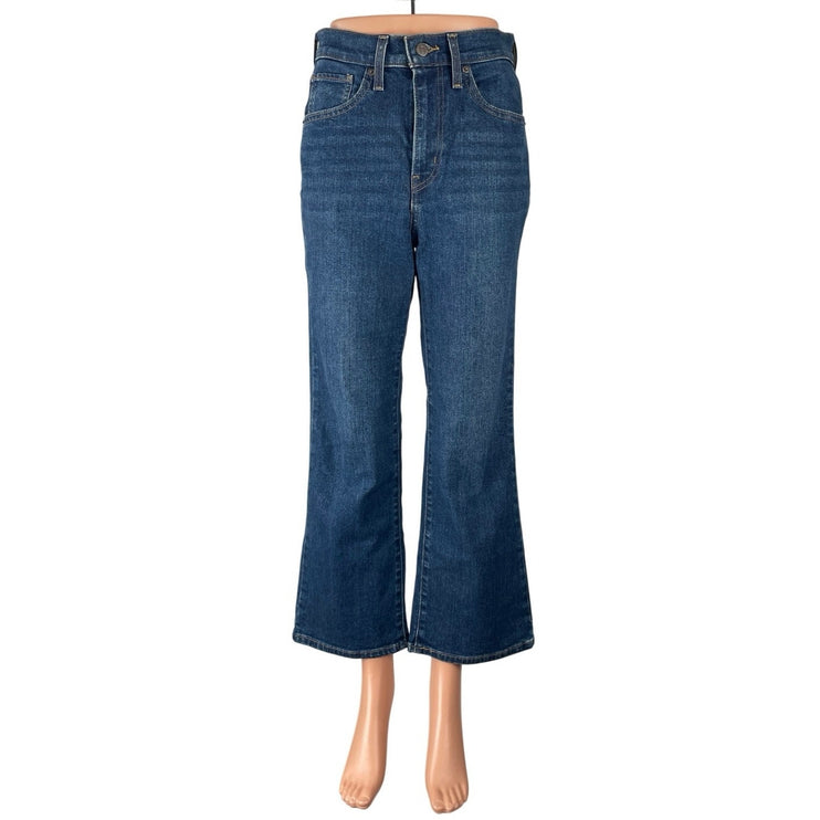 Levi's High Waisted Crop Flare Women's Blue Bootcut Y2k Denim Jeans Size 27