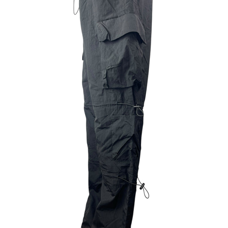 Garage Women's Black High Waisted Cargo Baggy Parachute Trousers Pants Size M