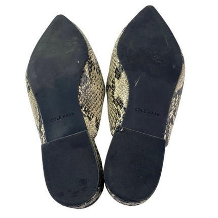 Cole Haan Piper Women's Snakeskin Leather Pointed Toe Slip On Mules Sandals 7.5