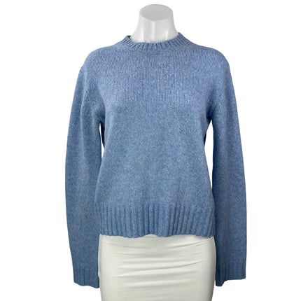 Helmut Lang Women's Blue Wool Crew Neck Long Sleeve Knit Pullover Sweater Size S