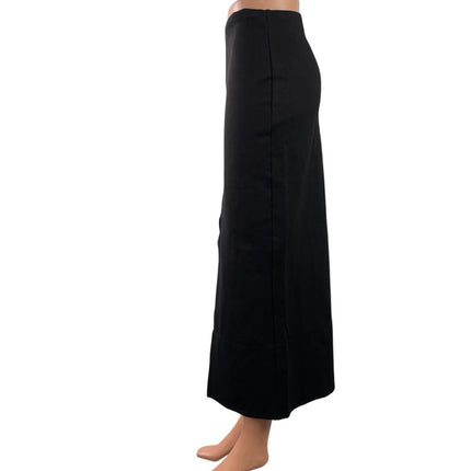 MNG Mango Black High Waisted Front Slit Midi Maxi Straight Pencil Skirt Size S