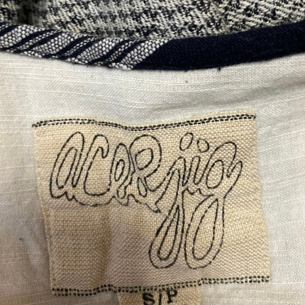 Ace & Jig Women's Gray Tweed Cotton V-Neck 3/4 Sleeve Mini A-Line Dress Size S