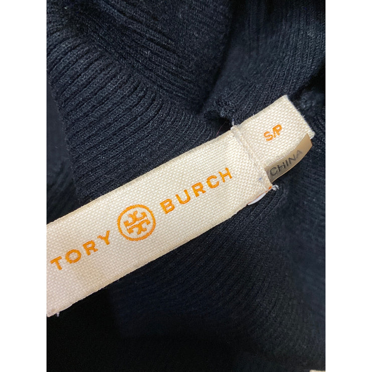 Tory Burch Women's Black Ribbed Knit Turtleneck Long Sleeve Sweater Top Size S/P