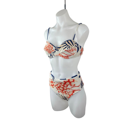 Farm Rio Mixed Lobsters Underwire Bandeau High Waist 2 Pc Bikini Set Swimwear L