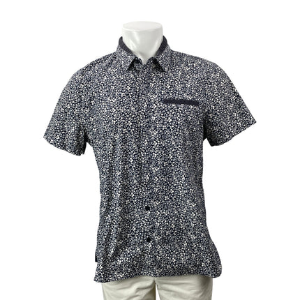 Lululemon Summer Fridays Black White Short Sleeve Floral Button Down Shirt Top M