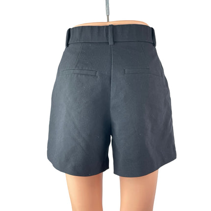 Abercrombie & Fitch Womens Black High Waisted Pleated Casual Mini Shorts Size 24