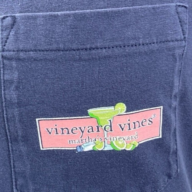Vineyard Vines Men's Blue Graphic Print Pocket Short Sleeve T Shirt Tee Top Sz S