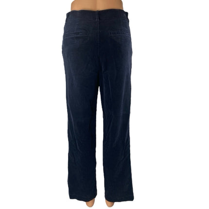 Uniqlo Women's Black Velvet Velour High Waisted Straight Trousers Pants Size 27