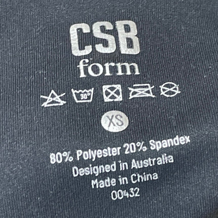 CSB Form Women's Black High Waisted Activewear Athletic Skinny Legging Pants XS