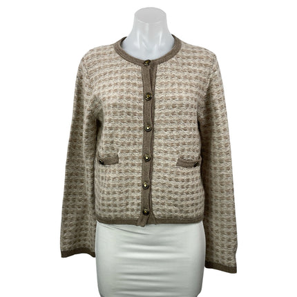 NEW Rag & Bone Robyn Beige Tweed Wool Mohair Long Sleeve Cardigan Sweater Top S