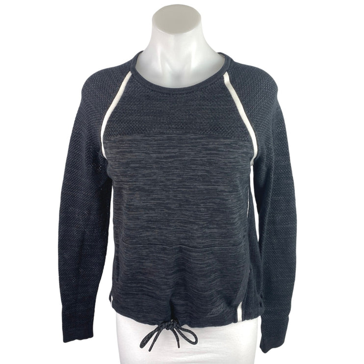 Nike Tech Black Knit Long Sleeve Crew Neck Activewear Sweatshirt Top Size XS