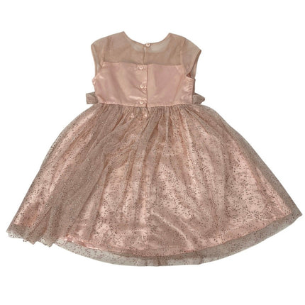 Jona Michelle Girl's Dusty Rose Tulle Glitter Sequin Short Sleeve A-Line Dress 5