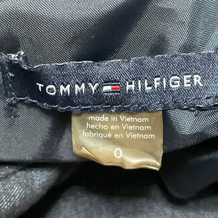 Tommy Hilfiger Women's Black Long Sleeve Asymmetric Zip Moto Coat Jacket Size 0