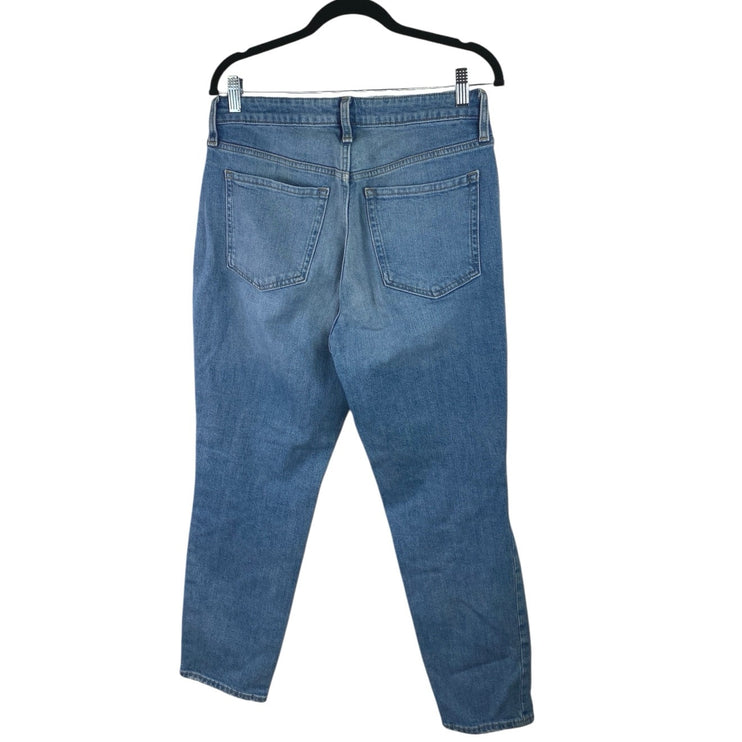 Old Navy O.G. Straight Women's Blue Distressed High Rise Cropped Denim Jeans 10