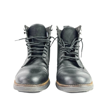 Cole Haan Grand OS Men's Black Suede Leather Cap Toe Waterproof Lace Up Boots 8