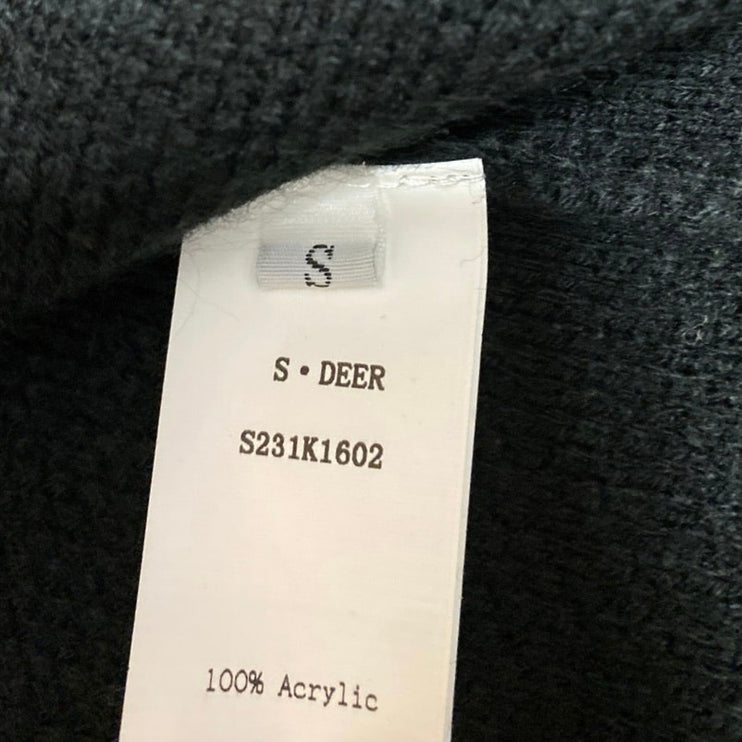 NEW S. Deer Womens Black Sleeveless Knit Asymmetric Button Up Cardigan Sweater S