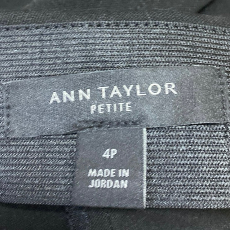 Ann Taylor Women's Black High Waisted Zipper Skinny Trousers Pants Size 4 Petite