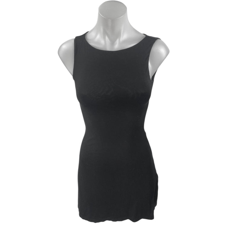 Princess Polly Black Sleeveless Knit Cami Mini A-Line Fit & Flare Dress Size 2