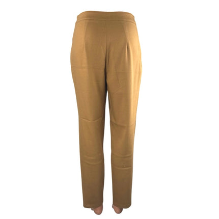 Forever 21 Women's Tan High Rise Pleated Straight Leg Trousers Pants Size S