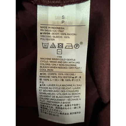 NEW Banana Republic Women's Maroon Cutout Tie Back Long Sleeve Blouse Top Size S