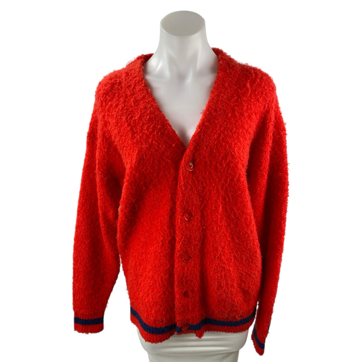 Levi's Coit Boxy Red Wool V Neck Sleeveless Button Down Cardigan Sweater Top XS