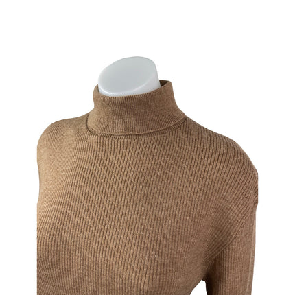 Pendleton Women's Tan 100% Wool Turtleneck Long Sleeve Knit Sweater Top Size 12
