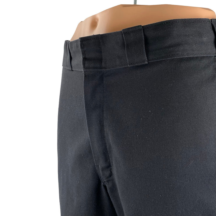 Dickies Mens Black High Rise Loose Straight Slacks Chino Trousers Dress Pants 32