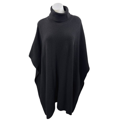 & Other Stories Women's Black Turtleneck Knit Poncho Shrug Sweater Top Size S