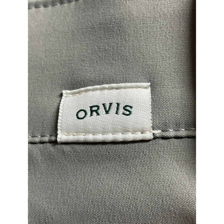 Orvis Men's Gray High Rise Chino Slacks Straight Trousers Dress Pants Size 36x30