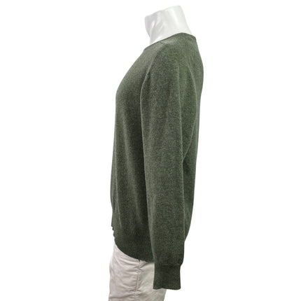 William Lockie 100% Lambs Wool Green Long Sleeve Crew Neck Sweater Top Size L