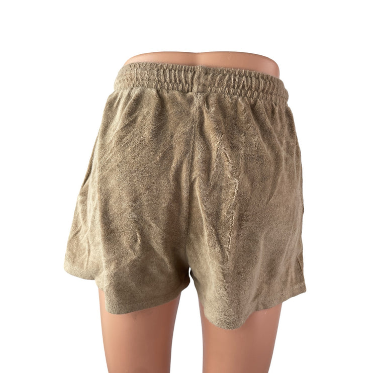 Zara Women's Brown High Rise Drawstring Mini Beach Casual Wide Leg Shorts Size S