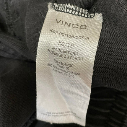 Vince Women's Black Drawstring High Rise Knit Cropped Wide Leg Pants Size XS
