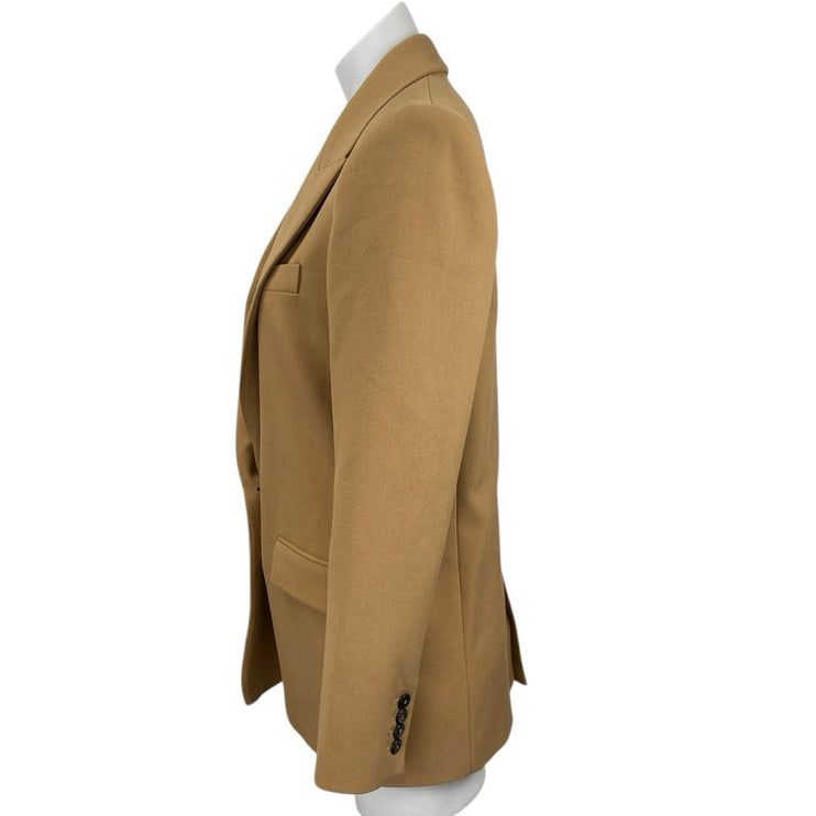 Zara Women's Tan Long Sleeve Peak Lapel Single Button Blazer Coat Jacket Size S