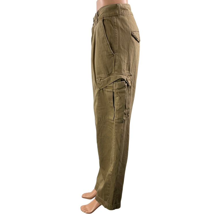 Banana Republic Women's Tan Utility High Rise Baggy Cargo Denim Jeans Size 30/10