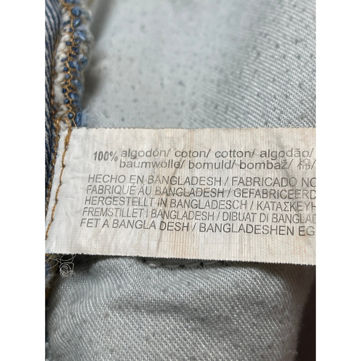 Zara Women's Blue High Waisted Distressed Wide Leg Cutoff Denim Jeans Shorts 10