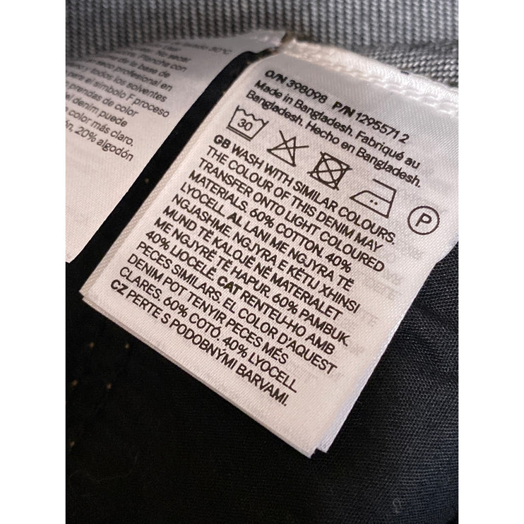 NEW H&M Women's Black Feather Soft High Rise Straight Leg Denim Jeans Size 14