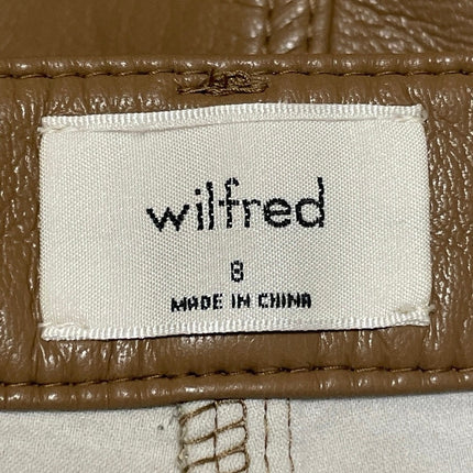 Aritzia Wilfred Womens Brown Faux Vegan Leather High Waisted Mini Shorts Size 8
