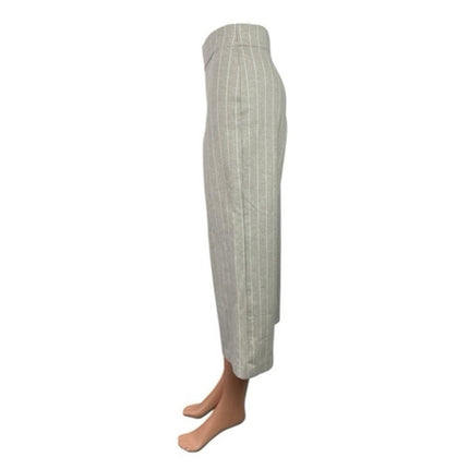 Jones New York Women's Gray Pinstriped Wide Leg Cropped Trousers Pants Size XS