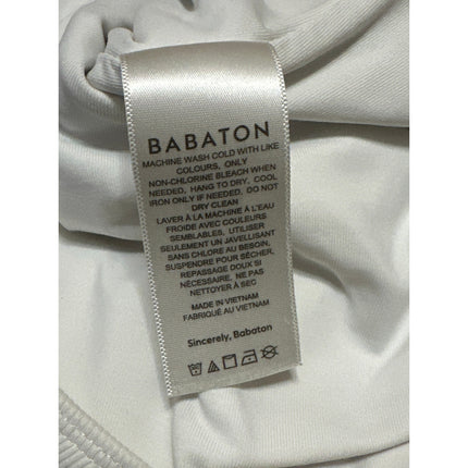 Aritzia Babaton White Sleeveless Ribbed Knit Tank Thong Bodysuit Top Size L