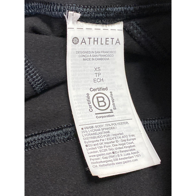 Athleta Women's Black High Waist Zipper Pocket Yoga Athletic Leggings Pants XS