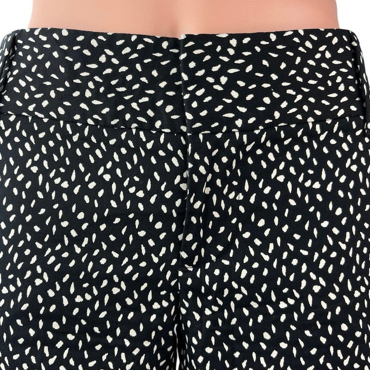 Alice + Olivia Black White Dotted Print Mid Rise Cuffed Stretch Casual Shorts 4