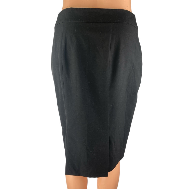 Ann Taylor Petite Women's Black Pleated High Waisted Pencil Mini Skirt Size 4P