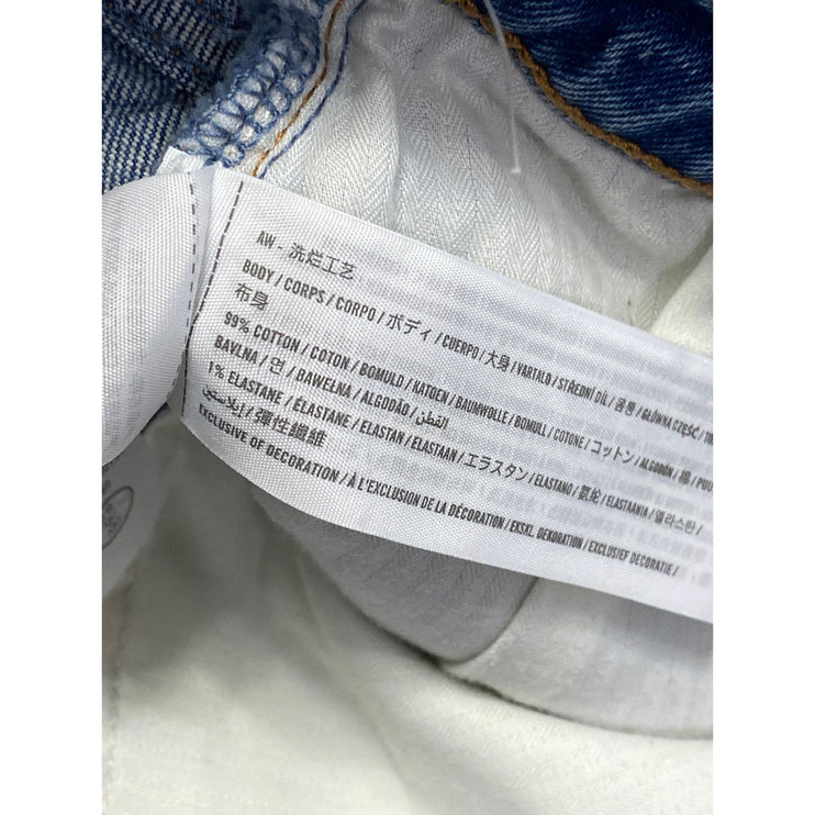 Abercrombie & Fitch Women's Blue High Waist Distressed Denim Jeans Mom Shorts 36